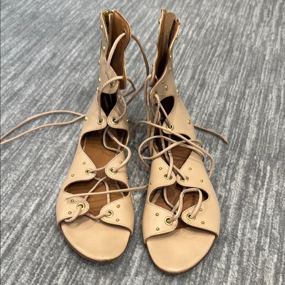 IRO Xiri Tan Lace Up Boots with Elegant Design